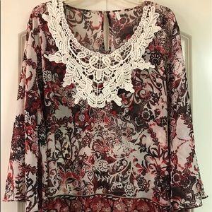 Cato Woman’s Blouse 22/24 Rust/Black/Brown/Cream